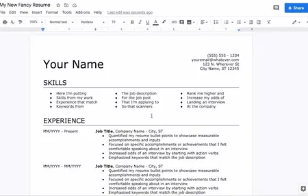 How to Create a Stunning Resume with Google Docs