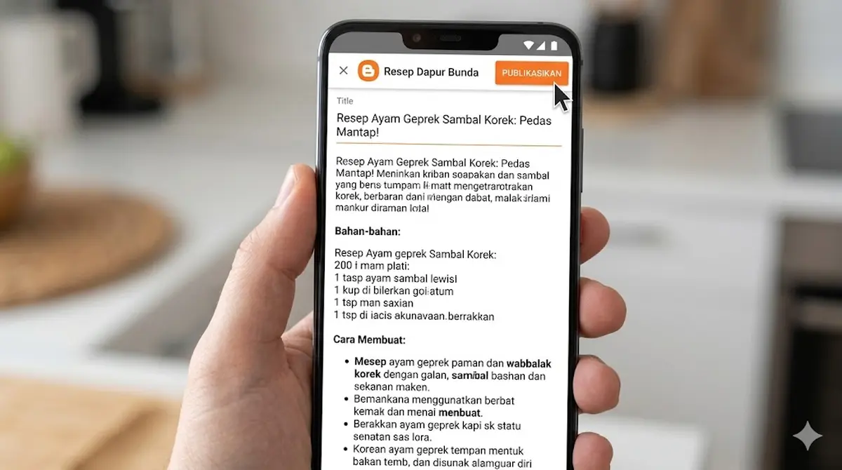 Editor postingan Blogger di HP Android