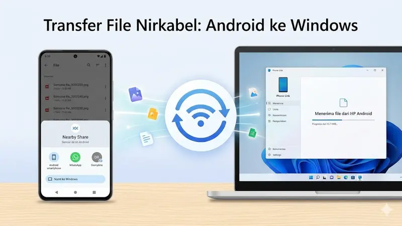 Cara Transfer File HP ke Laptop Tanpa Kabel (7 Metode 2026)